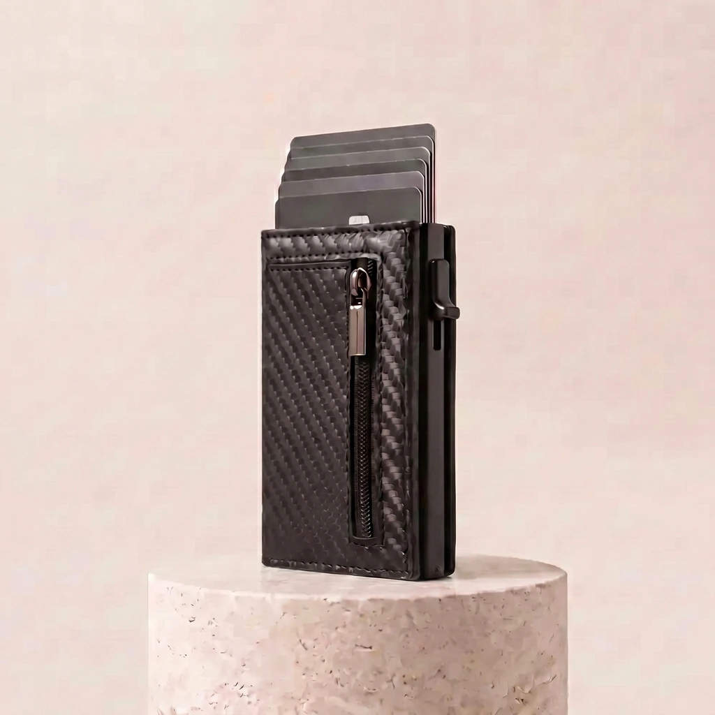 Vault Wallet 2.0 in textured black leather
