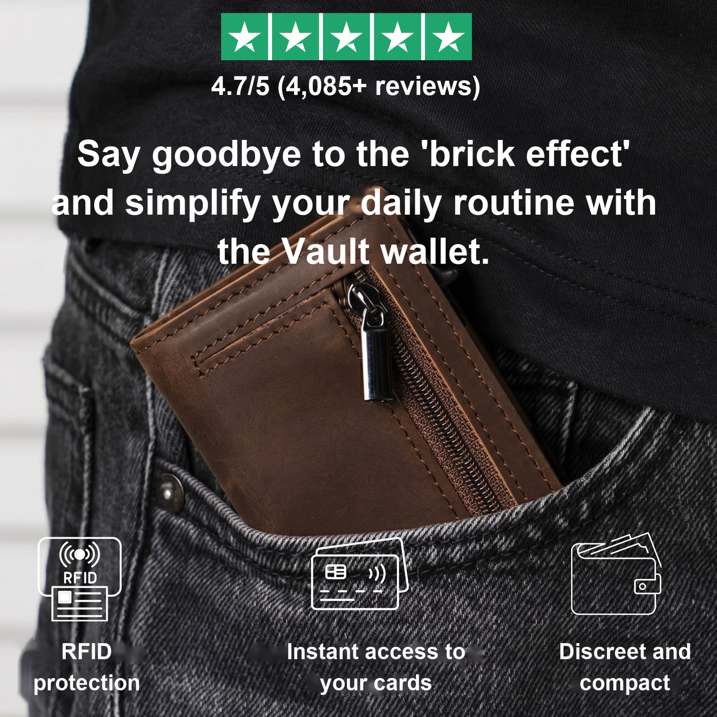 Rated 4.7 out of 5 by 4,085+ reviews: say goodbye to the brick effect with the Vault wallet