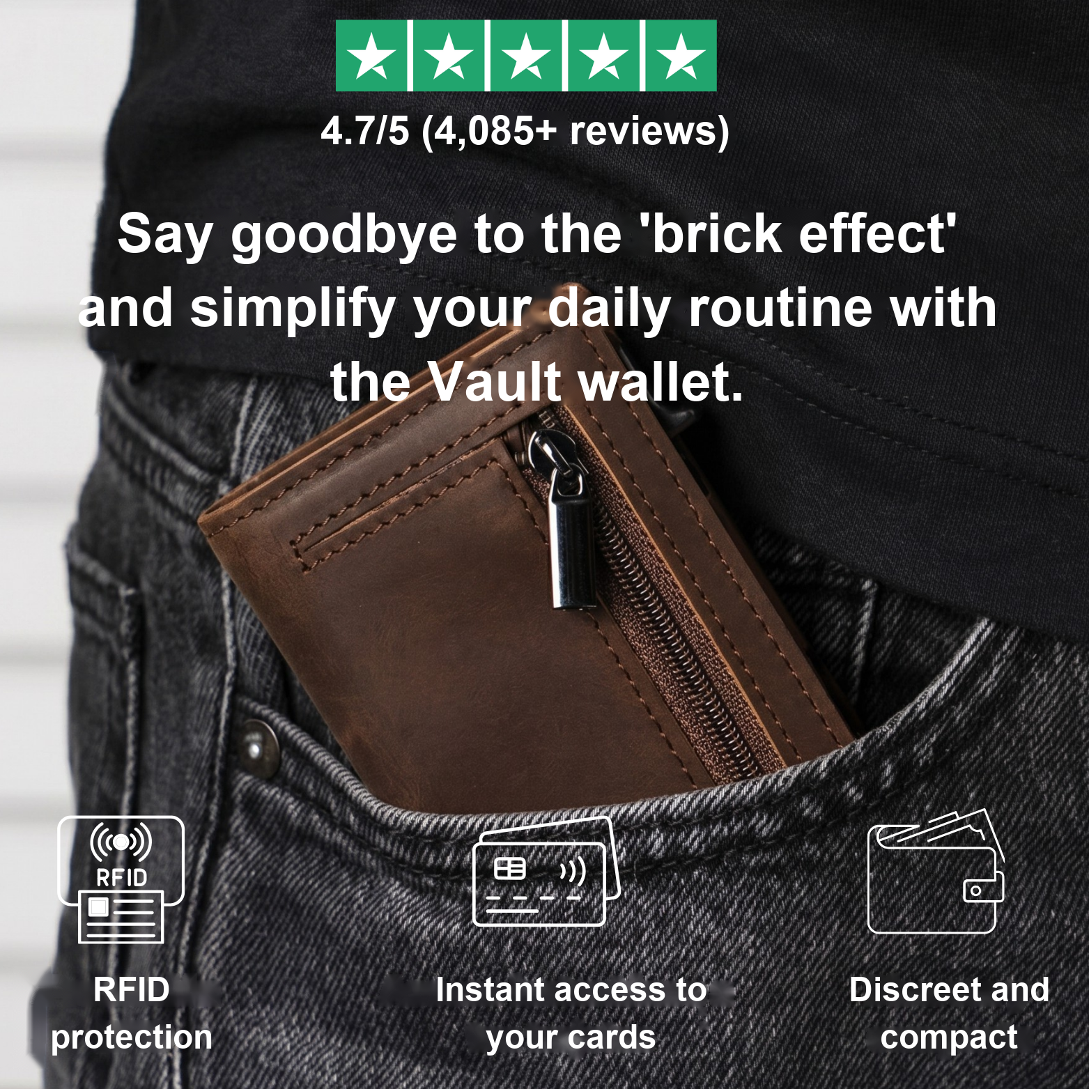 Rated 4.7 out of 5 by 4,085+ reviews: say goodbye to the brick effect with the Vault wallet