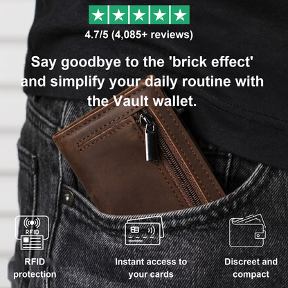 Rated 4.7 out of 5 by 4,085+ reviews: say goodbye to the brick effect with the Vault wallet