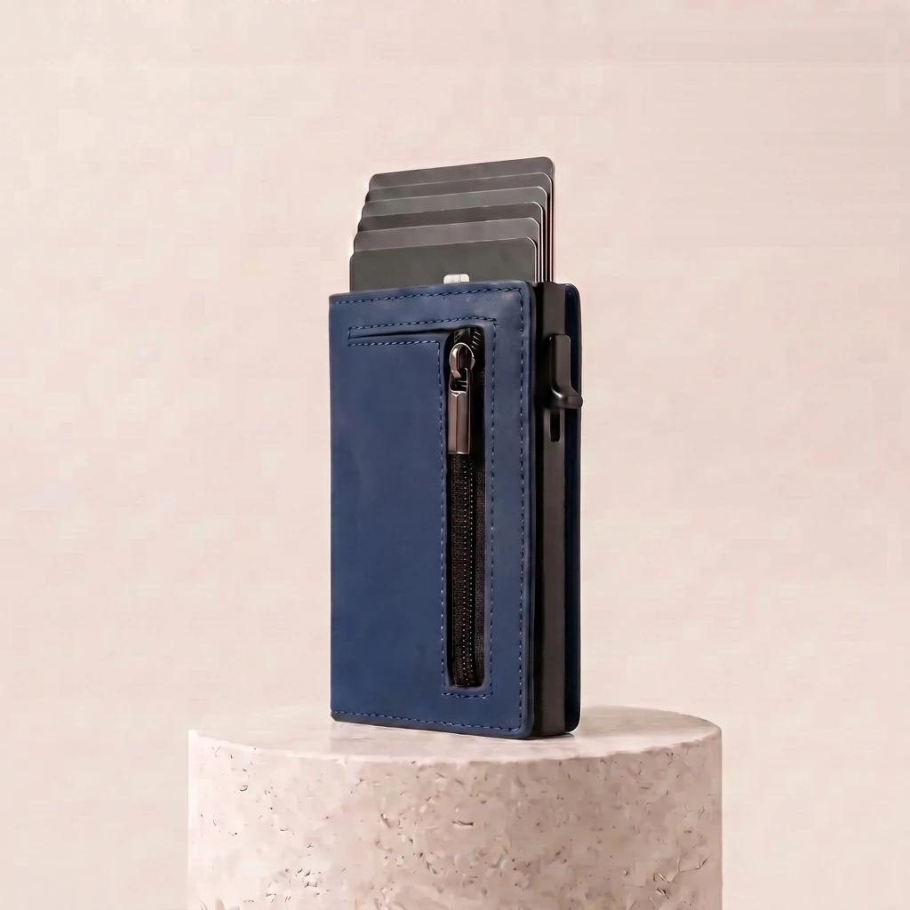 Vault Wallet 2.0 in sapphire blue leather