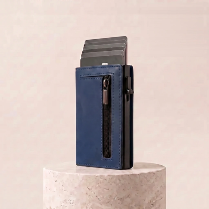 Vault Wallet 2.0 in sapphire blue leather